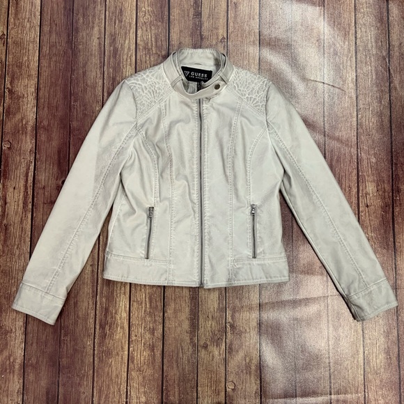Guess Jackets & Blazers - Guess Gray Moto Jacket